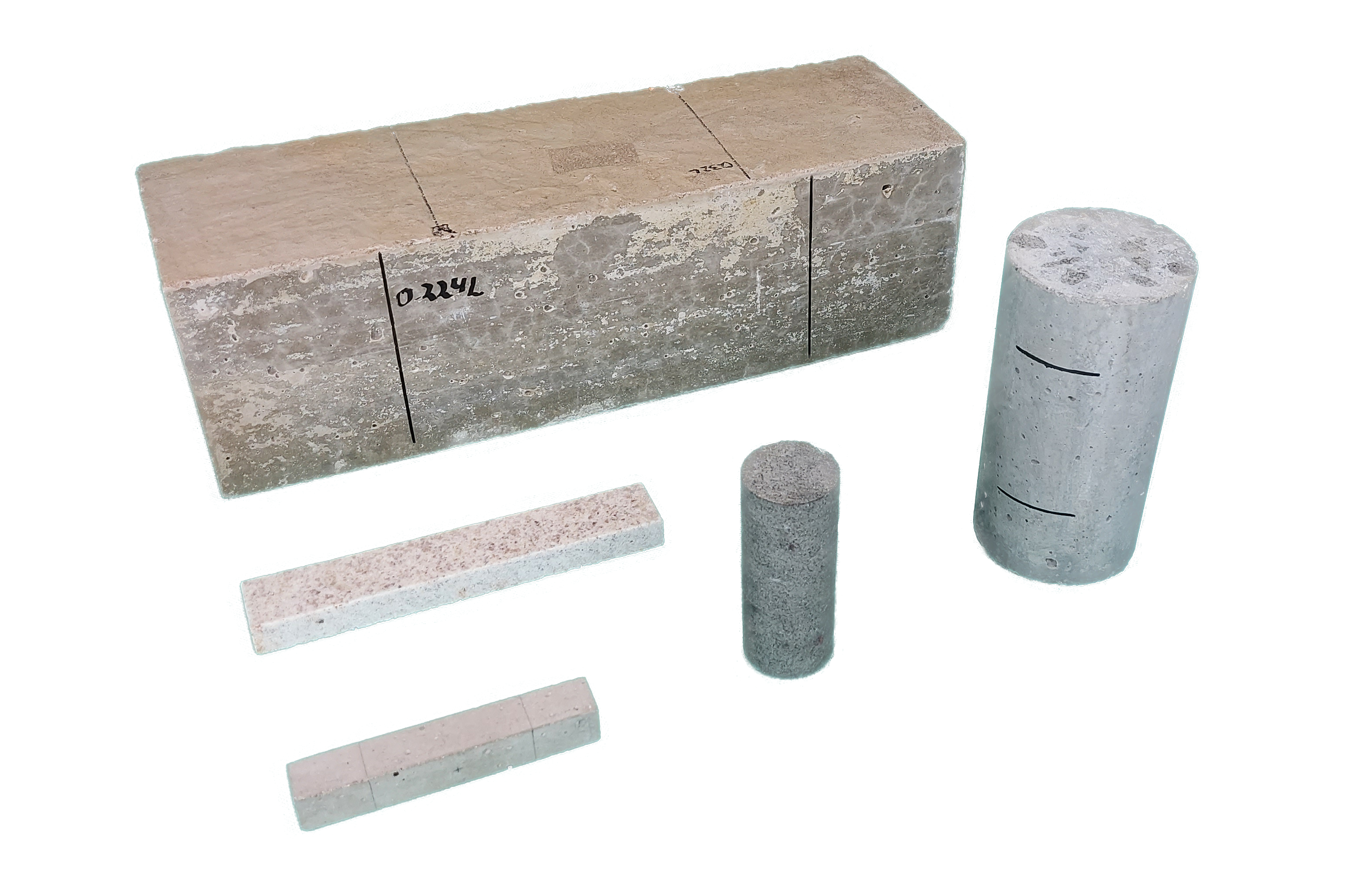 Concrete sample on the SA-BC adjustable support