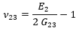 ν_23=(E_2  )/(2 G_23 )-1