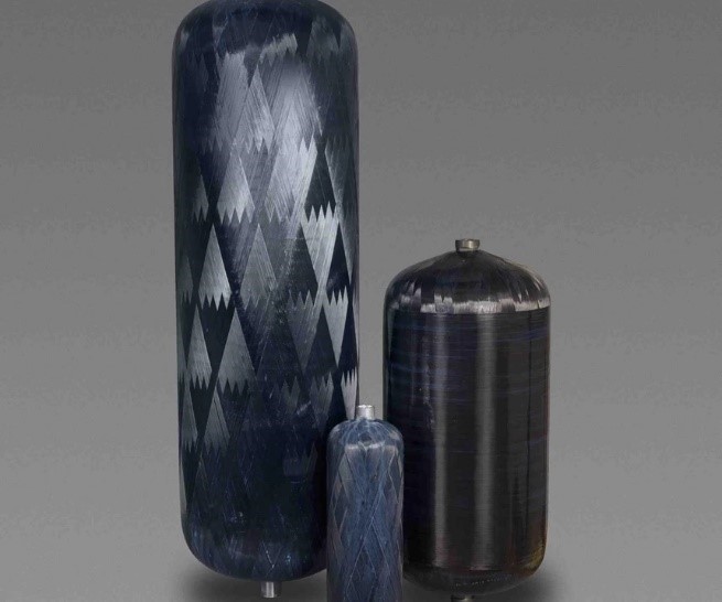 Figura 2 - Vasos de pressão para gás natural fabricados pela 3M com materiais compósitos.