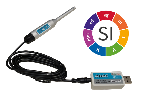 Podemos suministrar el Sensor Acústico CA-DP-S y el módulo USB ADAC que se muestran con certificado de calibración trazable al Sistema Internacional de Unidades (SI).
