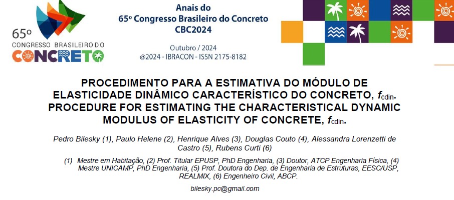 Estimativa do módulo de elasticidade dinâmico característico do concreto