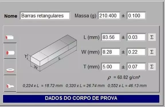 Campo Sonelastic para geometrias retangulares